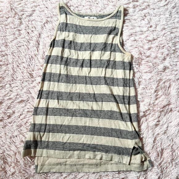 Madewell Tops - Madewell Women's Stripe Linen Earthy Hippie High Neck Sleeveless Tank Top XXS